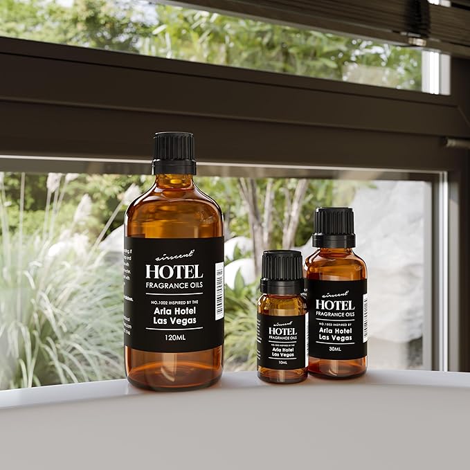 AirScent Hotel Diffuser Oil Inspired by The Aria Asian Garden Scent - Premium Fragrance Oil No. 1003 for Ultrasonic and Waterless Diffusers and Crafting - 10 mL, 34 fl oz Glass Dropper Bottle