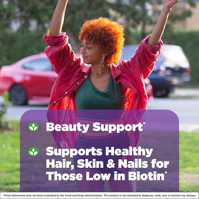 Natrol Biotin 10000mcg, Supplement for Healthy Hair, Skin and Nails for Those Low in Biotin, Plus Energy Metabolism Support, 200 Tablets, Up to a 200 Day Supply