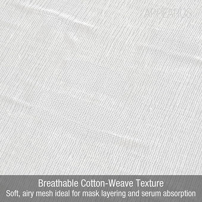 APPEARUS 100% Cotton Gauze Facial Masks – Pre-Cut & Uncut Options – Breathable Open Weave for High-Frequency, Clay, Mud, and Paraffin Treatments – 100 Count