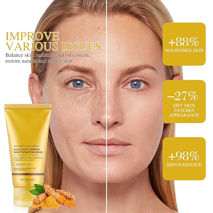 2PC Revix Collagen Mask, Revix Turmeric Collagen Night Mask, C-ollagen Night Wrapping M-ask, Gentle Cleansing, Moisturizing, Nourishing