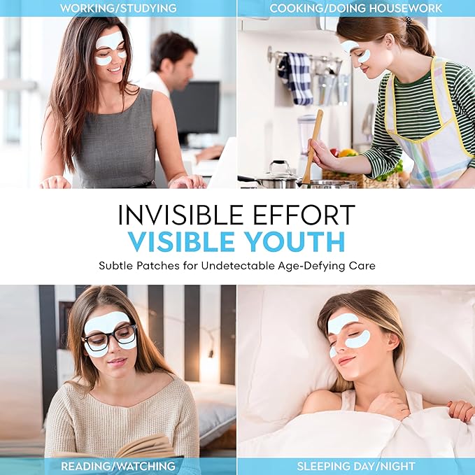 Forehead Wrinkle Patches for Anti-wrinkles: Overnight Face Wrinkles Patches to Lift Smile Lines for Women (12PRS, BULE)