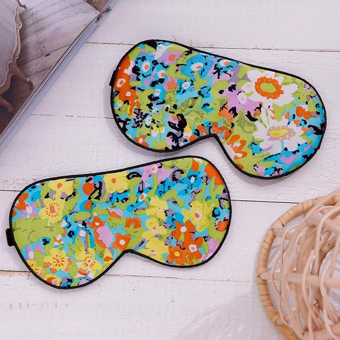 Maxfeel 100% Pure Silk Eye Mask - Sleep Eye Cover in Printed Colors (#17)