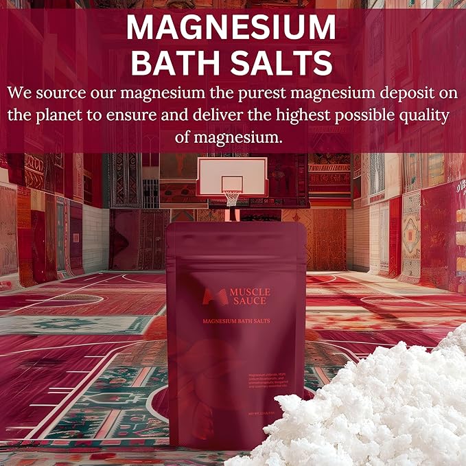 Magnesium Bath Salt - Muscle Soak - Absorbs Faster Than Epsom Salt Bath Soak for Pain - Magnesium Recovery Soak for Athletes - Concentrated Magnesium, MSM, and Essential Oils (Rosemary and Bergamot)