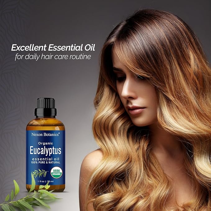 Organic Eucalyptus Essential Oil 30 ml - Pure Natural Oil for Diffuser, Sauna, and Aromatherapy - Aceite de Eucalipto - Nexon Botanics