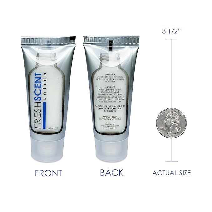 Freshscent Lotion 1oz (200 Pack) Hotel Travel Size, Bulk Amenities and Toiletries for Hospitality
