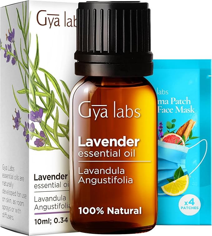 Gya Labs Lavender Essential Oil for Diffuser - 0.34 Fl Oz - 100% Pure Natural Lavender Oil for Skin, Hair, Massage, Aromatherapy & Candle Making Scent