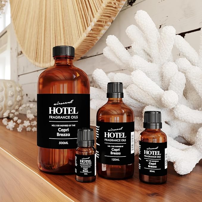 AirScent Capri Brezza Diffuser Oil - Volcano-Inspired Premium Fragrance Oil No. 1100 for Ultrasonic and Waterless Diffusers and Crafting - 10 mL, 0.34 fl oz Glass Bottle with Dropper