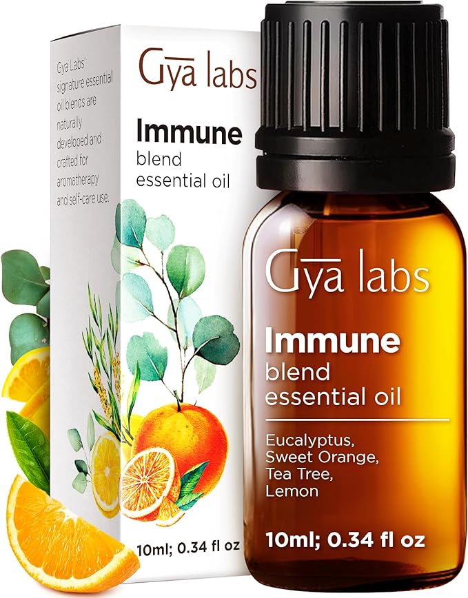 Gya Labs Immune Essential Oil Blend for Diffuser & Wellness - Thieves Essential Oil for Cleansing & Invigorating (0.34 Fl Oz)