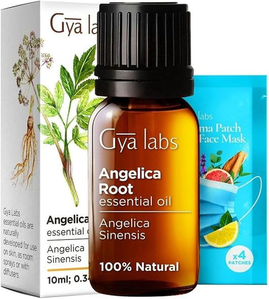 Gya Labs Angelica Root Essential Oil for Diffuser - 0.34 Fl Oz - 100% Pure Natural Angelica Oil for Skin, Hair, DIY Candle Making & Massage- Earthy & Herbaceous Scent