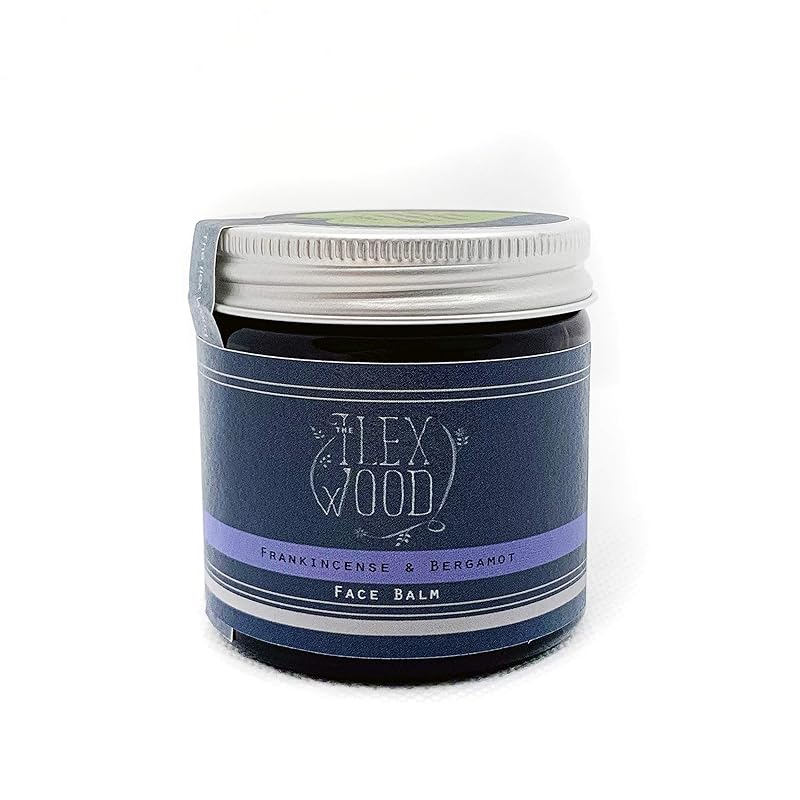 The Ilex Wood - Frankincense and Bergamot Face Balm - 100% Natural, Vegan, Moisturising, Anti Ageing, Wrinkle and Line Reducing Ingredients, Cruelty Free - 60ml (2.03 fl oz)