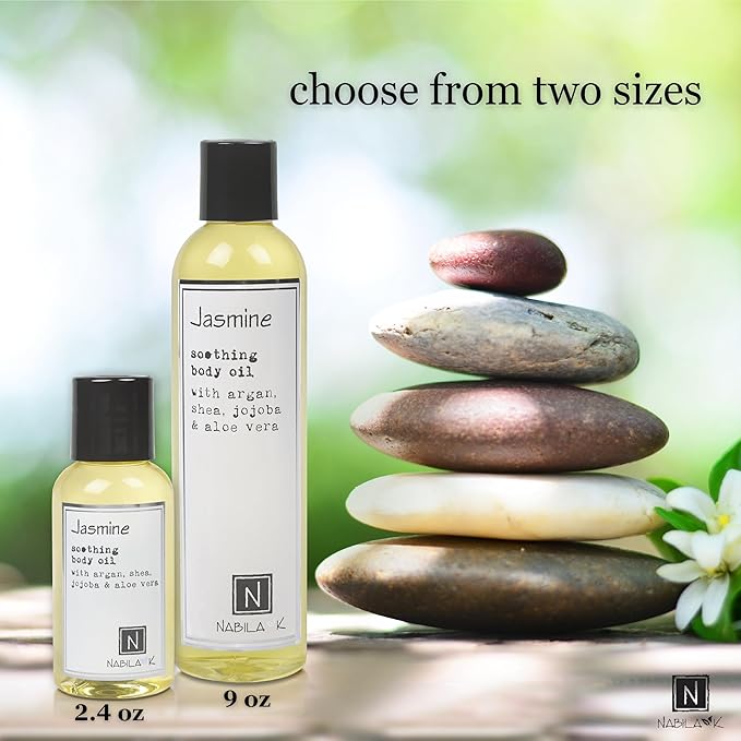 Jasmine Body Oil, 9 oz Moisturize & Nourish with Argan & Coconut Oil - Vitamin C Enriched - Naturally Derived, Vegan-Friendly