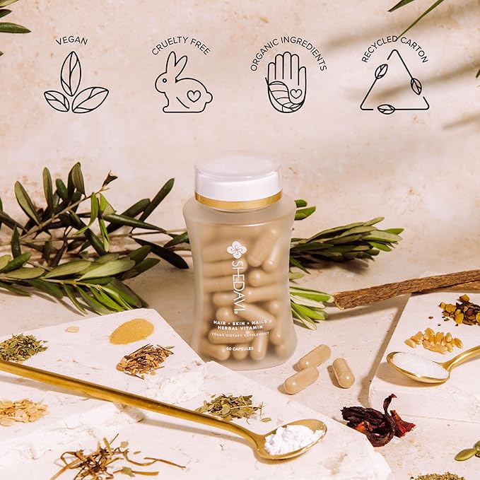 Iconic Natural Hair Vitamins for Fast Hair Growth - Pure Hair Supplements Formulated with Vitamins to Promote Thicker, Stronger Hair - Vegan Hair Care for Hair Loss - Non-GMO (60 Capsules)