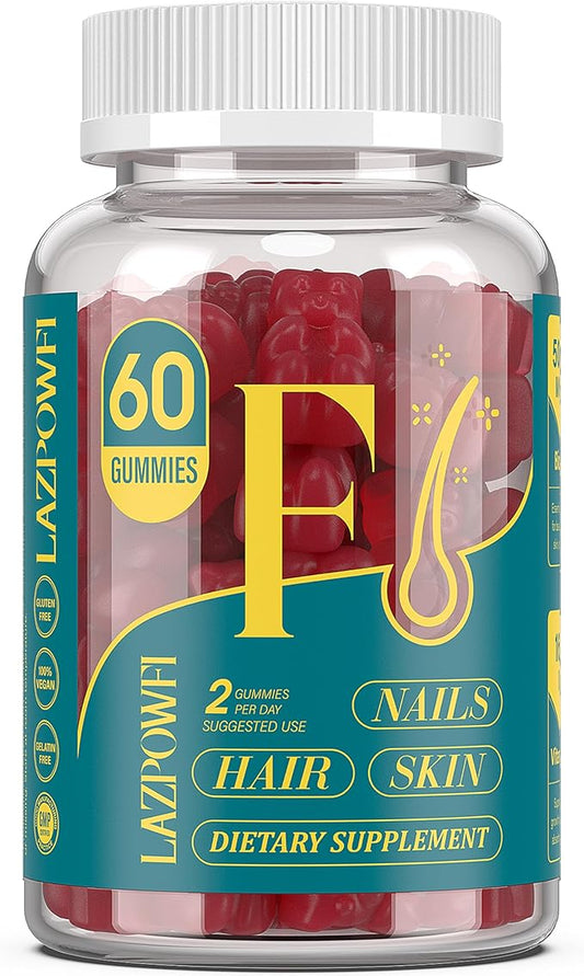 Biotin Gummies for Hair, Skin and Nails - Hair Vitamins for Men & Women, 10,000mcg Max Strength Vitamin B7 for Hair Growth and Stronger Nails,60 Counts - Cranberry Falvor-39