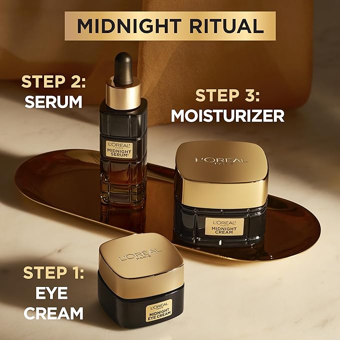 L'Oreal Paris Age Perfect Cell Renewal Midnight Eye Cream, Antioxidant-Rich Under Eye Cream to Treat 8 Signs of Aging, Includes Night Cream Sample