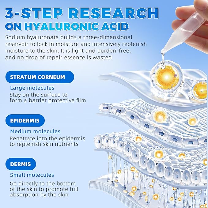 3% Hyaluronic Acid Serum,Hyaluronic Acid Serum for Face,UltraHydrating Serum 3% Hyaluronic Acid Smoother Skin,Anti-Aging,Hyaluronic Acid Tubes Single-Use Vials Pre-makeup Skincare(1.2 ml*30)