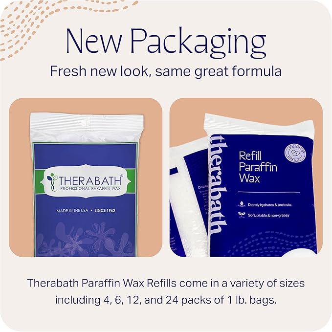 Therabath Paraffin Wax Refill - Thermotherapy - Use to Relieve Arthritis Discomfort, Stiff Muscles, & Dry Skin - For Hands, Feet, Body - Deeply Hydrates & Protects - Made in USA, 6 lb. Vanilla Cupcake