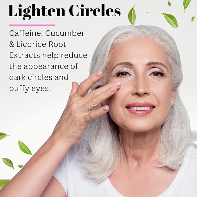 Fifth & Skin Caffeine Eye Cream – Made in USA! Eye Whip - 1 OZ - Natural - Organic – Vegan & Cruelty Free – for Puffy Eyes, Dark Circles, Fine Lines - w/Hyaluronic Acid