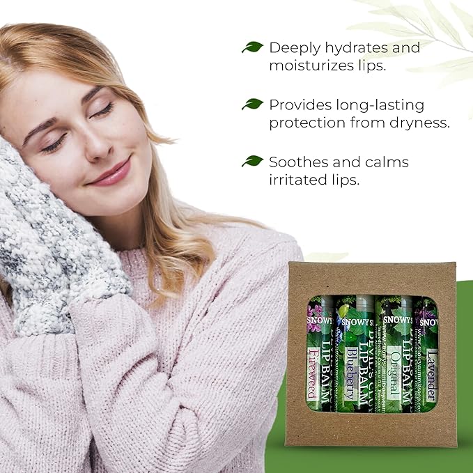 Devil's Club Lip Balm Set - Contains Fireweed, Lavender, Blueberry - Natural Moisturizing Chapstick with Vitamin E - Handcrafted in Alaska - 4 x .15 oz Tubes for Soft, Smooth Lips