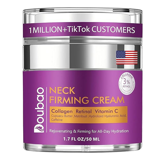 Advanced Neck Firming Cream – 3% Retinol & Hyaluronic Acid for Wrinkle Reduction, Lifting & Skin Tightening – Anti-Aging Moisturizer for Face, Neck & Décolleté – Deep Hydration, 1.7 FL OZ