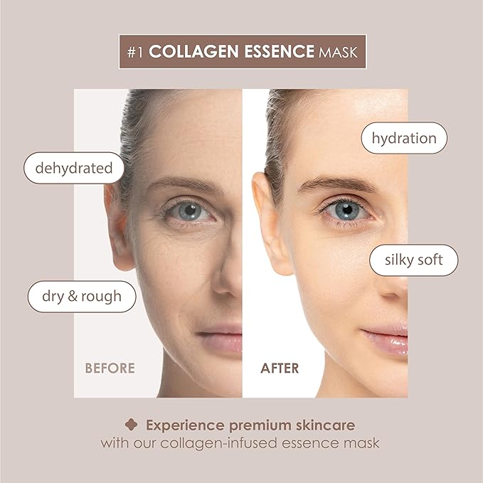 Original Derma Beauty Collagen Face Masks 36 PK Vegan Ultra Moisturizing Face Masks Skincare Sheet Masks Set for Beauty & Personal Care Korean Face Mask (Honey)