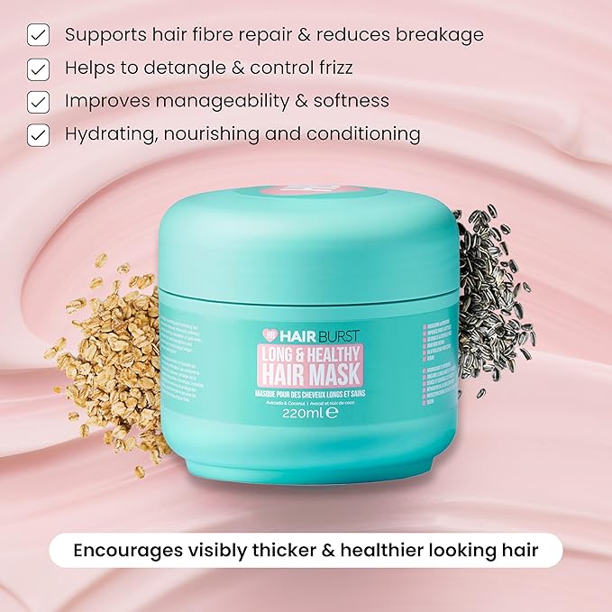 HAIR BURST Hydrating Hair Mask with Avocado Oil, Coconut & Black Oat Extract - Deep Conditioner for Hair Growth, Dry or Damaged Hair - Thickening Nourishing Hair Repair Treatment - 7.4 fl oz