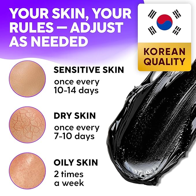 Korean Activated Charcoal Face Mask Peel Off - Blackhead Remover Mask - Facial Peeling & Nose Pore Cleaner - Black Head Remover for Face - Alternative to Pore Strips - Korean Skin Care Masks - 8 Pack