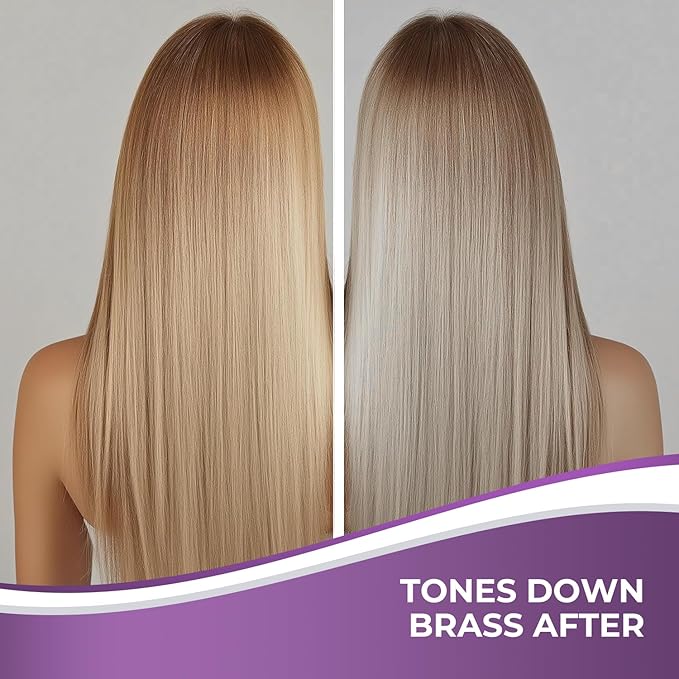 Karseell Purple Hair Mask with Argan Oil for Blonde Silver Gray Hair, Brass Neutralizing Treatment 16.9 fl oz + 1.69 fl oz