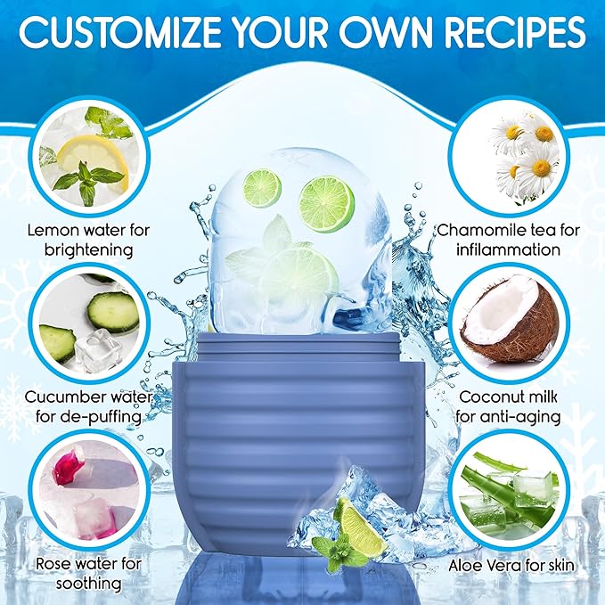 1Pcs Ice Roller for Face, Ice Face Roller, Reusable Silicone Ice Mold for Face, Facial Beauty Ice Roller Skin Care Tools for Shrink Pores Anti Wrinkle Reduce Puffiness (Rose)