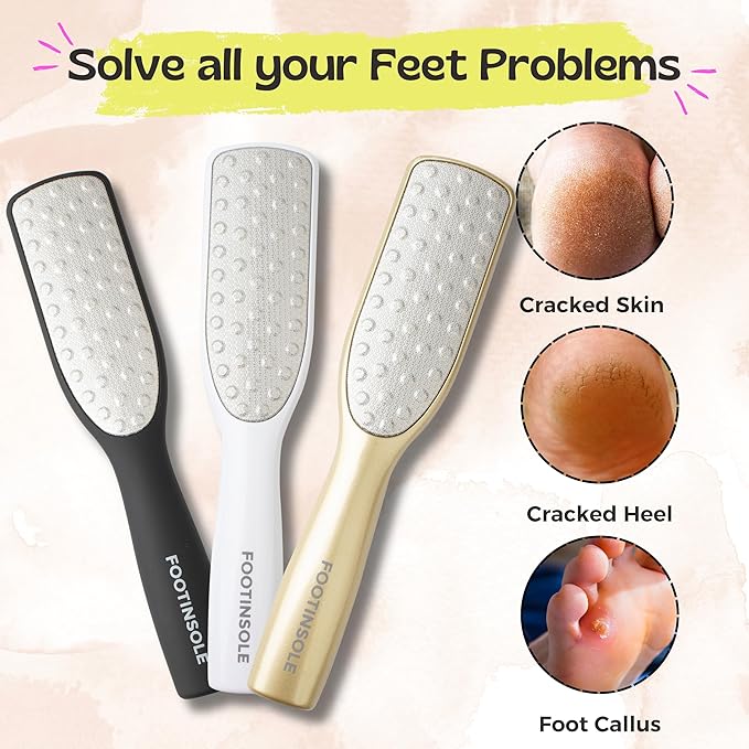 Professional Dual-Sided Foot File : The Essential Callus Remover for Effortlessly Smooth and Soft Feet (Gold)