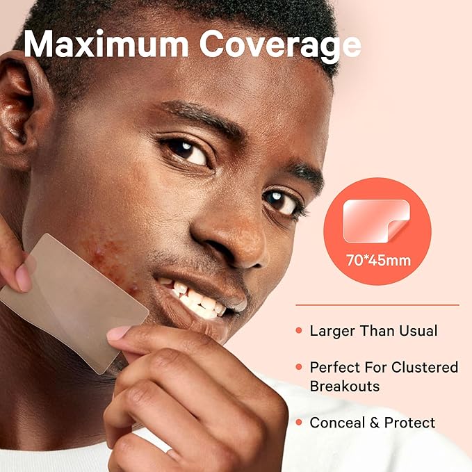 Sosky Large Pimple Patches XL Hydrocolloid Acne Patches for Face & Body Cystic Pimple & Zit Patch for Nose Chin Back, Bacne & Breakouts Vegan Cruelty-Free（8 Count）