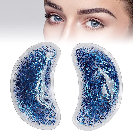 Eye Gel Ice Pack, Reusable Gel Eye, Eye Cooling Pad Hot Cold Eye Patch, Under Eye Patches to Relieve Tired Eyes, Dark Circles(Blue)