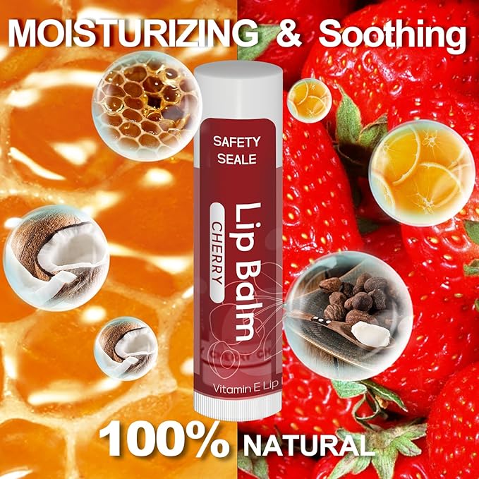 98 Pack Natural Lip Balm Bulk with Vitamin E and Coconut Oil - Moisturizing, Soothing, and Repairing Dry and cracked Lips, Mini Chap Stick Gifts for Kids Women Men - 14 Flavors - Non-GMO