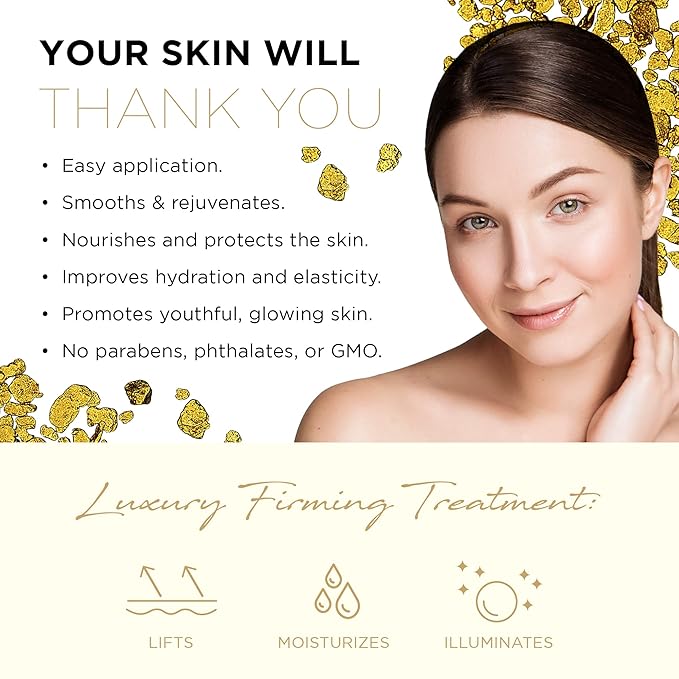 Azure Dermatologist Tested 24K Gold & Collagen Face Moisturizer - K Beauty Anti-Aging Face Cream for Firming & Skin Tightening Face Cream - Korean Skincare - All Skin Type 1.69 fl oz - 2 Pack