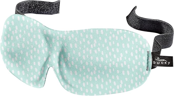 Bucky 40 Blinks No Pressure Printed Eye Mask for Travel & Sleep, Teal Dots, One Size