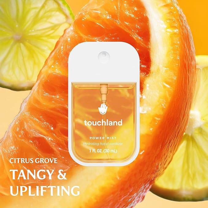 Touchland Power Mist Hydrating Hand Sanitizer Spray, TOP 5 Set (Applelicious, Sandalwood, Lavender, Berry, Citrus), 1 FL. OZ. Travel Size (Set of 5)