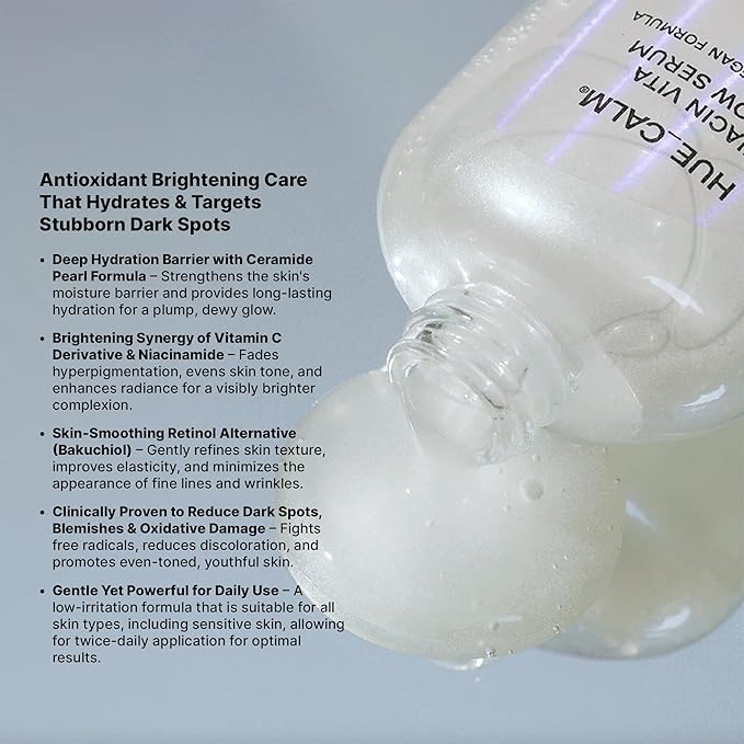 Niacin Vita Snow Serum, Korean Skincare for Brightening, Hydration, Oil Control, 3% Niacinamide, Vitamin C Serum & Ceramide, Dark Spot Corrector, Hyperpigmentation Treatment, Gentle Daily Use