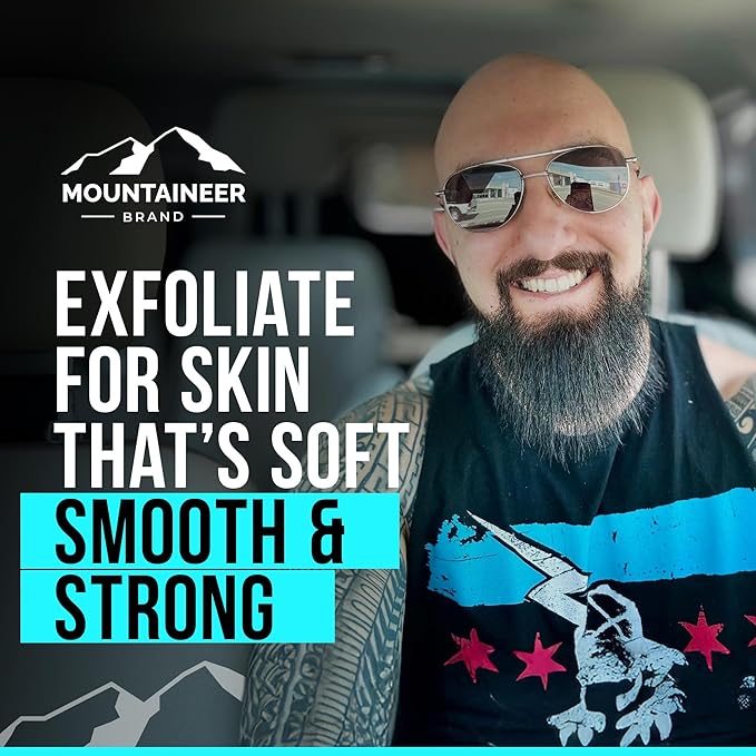Mountaineer Brand Natural Bald Head Exfoliator with Fresh & Natural Scent | Scalp & Face Exfoliating Scrub | Bald Head Care for Men | Made in West Virginia | Exfoliate | 4oz