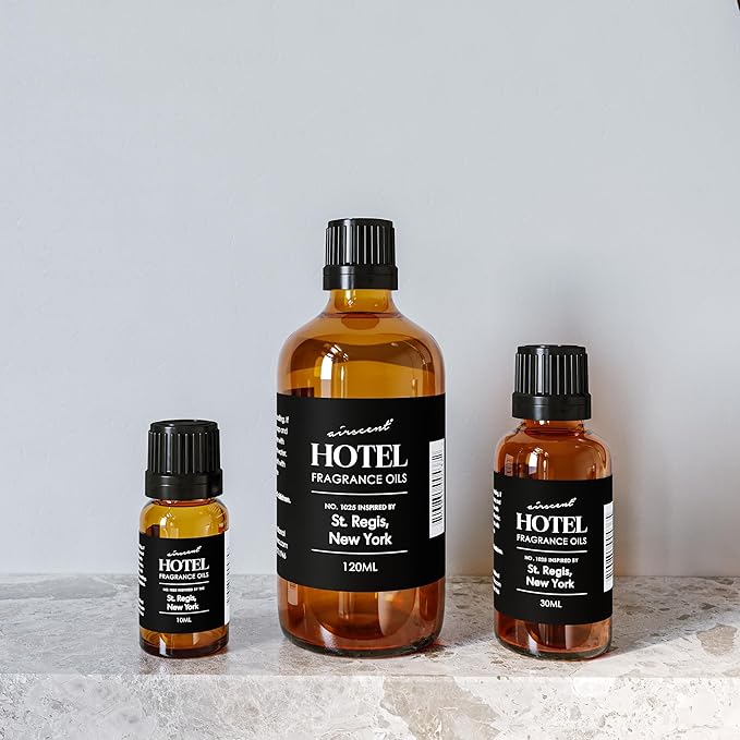 AirScent Hotel Diffuser Oil Inspired by The St. Regis Hotel Scent - Premium Fragrance Oil No. 1025 for Ultrasonic and Waterless Diffusers and Crafting - 10 mL, 0.34 fl oz Glass Bottle with Dropper