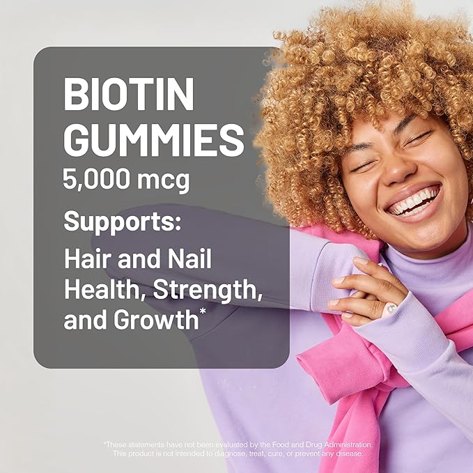 NatureWise Biotin Gummies - Supports Healthy Hair, Skin and Strong Nails - Vitamin B7 5000mcg - Natural Beauty - Strawberry-Kiwi Flavor - Vegan, Non-GMO, Gluten Free - 90 Count[45 Day Supply]