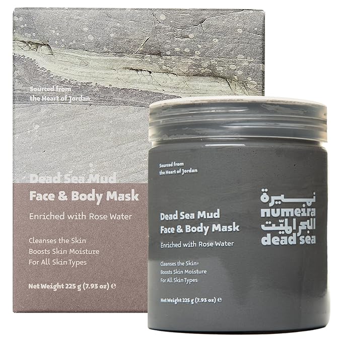 Dead Sea Mud Mask for Face & Body with Trace Minerals - Harvested from Jordan - Pore Reducer Mud Mask for Acne Skin - Gentle Dead Skin Remover for Face - Hydrating Facial Mask