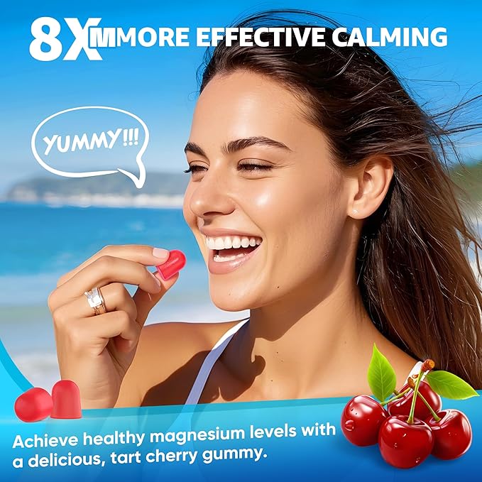 Magnesium Gummies 400mg | as 8 Forms of Magnesium Glycinate, Malate, Citrate, Taurate, Oxide, and More | with Ashwagandha Extract, D3 & B12 Supports for Calm, Zzz, Mood, Muscle Cramp - Vegan 120 Cts