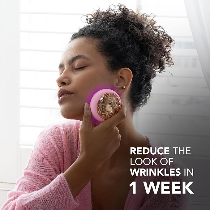 FOREO UFO 3 Deep Face Moisturiser - 5-in-1 Facial Spa - Red Light, Warming, Cooling, Massage, Anti Aging - Face Mask Skin Care - Pearl Pink