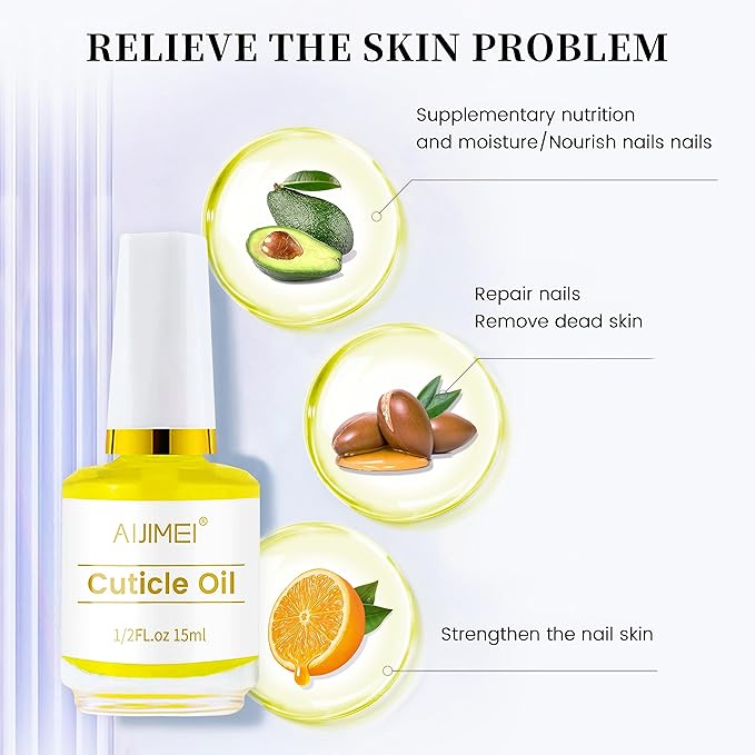 AIJIMEI 4in1 Professional Nail Kit Cuticle Remover Gel Cream Calcium Primer for Strengthening Nails Care with Nail Hardener Nail Strengthener and Cuticle Oil