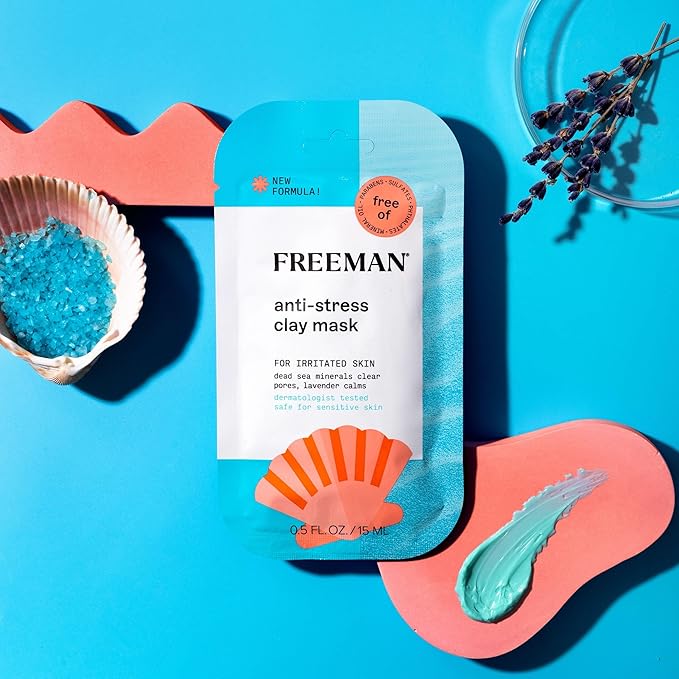 Freeman Facial Mask Variety 12 Count Bundle, Peel-Off & Clay Face Masks, Pore Clearing, Toning, Evening, & Calming Skincare, For All Skin Types, Travel Size Masks, 0.5 fl. oz./15 ml Sachets