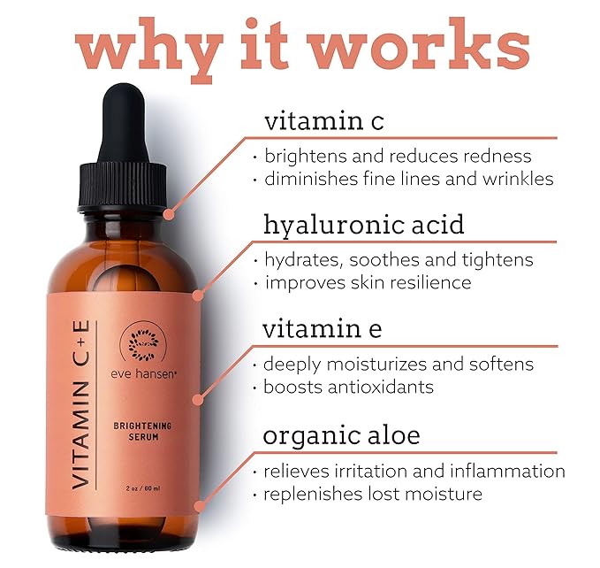 Eve Hansen Full-Size Anti-Aging Serum Set with Hyaluronic Acid, Vitamin C, and Retinol Serums for Improved Appearance of Wrinkles and Fine Lines, Dark Spots, and Skin Firmness 3 x 2 oz