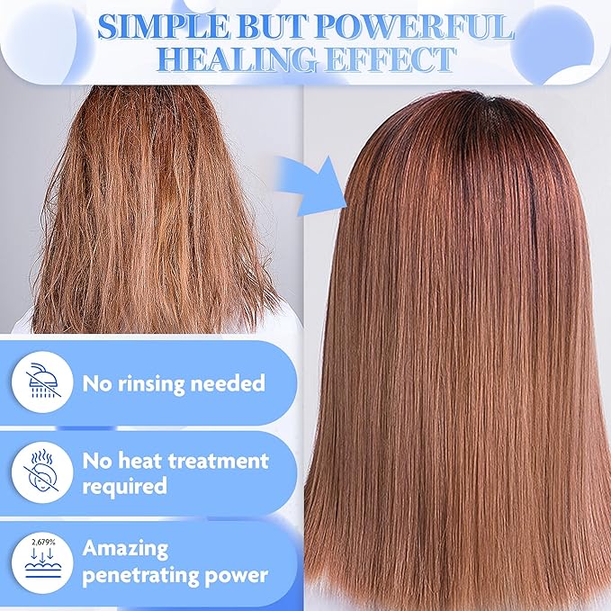 HAIR PLUS Velvet Protein Bond Nutri Injection Ampoule | Leave in Conditioner for Women & Men | For Frizzy and Damaged Hair | Smoothing Serum for Hair | Hair Moisturizer (70ml, 2.37fl oz)