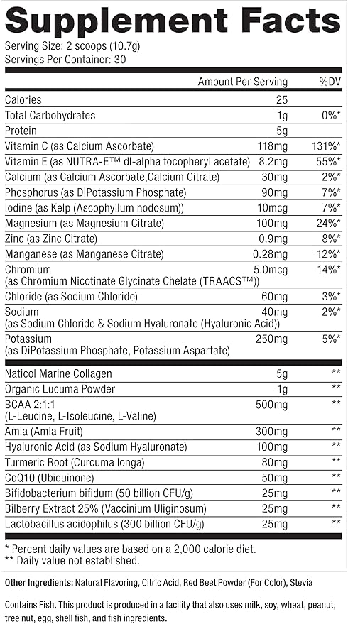 Beauty Cocktail Collagen Powder (Pouch) | Science-Based Beauty and Wellness | Powerful Combo of Vital Nutrients to Support Optimal Health and Vitality | 30 Servings | Net Wt. 11.3 oz/321 g