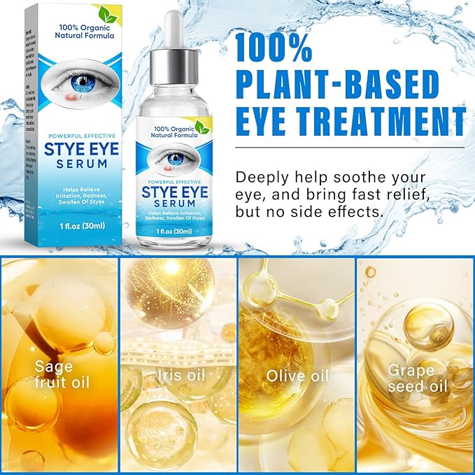 Stye Eye Treatment, Natural Stye Eye Relief Serum, for Styes Chalazion and Blepharitis Treatment, Restored Healthier Eye Skin, Blue