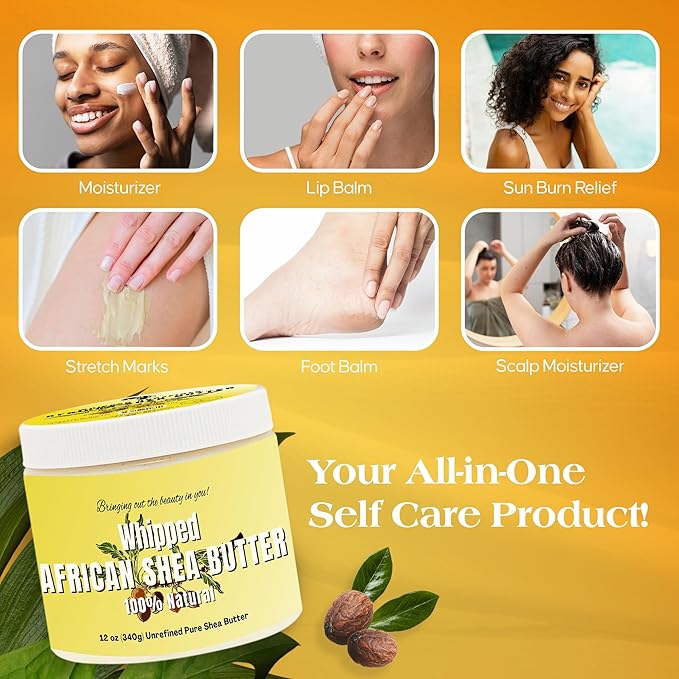 RA Cosmetics Pure Shea Butter, Unscented - 12oz | 100% Pure and Natural African Shea Butter for Men & Women - Handcrafted Moisturizer with Essential Vitamins for Radiant Skin, Thicker Hair & Soft Lips