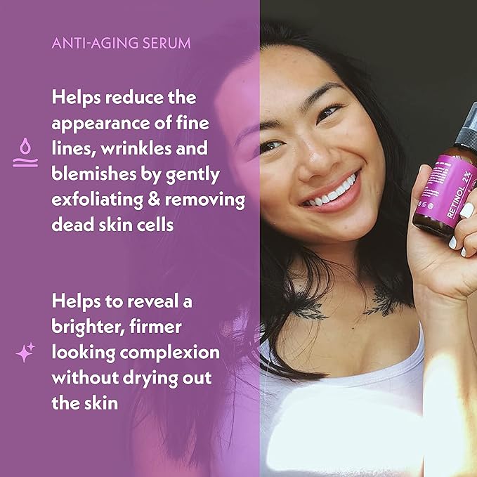 Eve Hansen Retinol Serum for Face 2% | (2oz) Facelift in a Bottle Wrinkle Filler Pore Minimizer Anti Aging Serum | Organic Retinol Anti Wrinkle Serum, Vitamin A Serum, Hyaluronic Acid